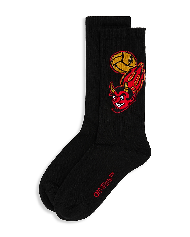 Off-White x Ac Milan Embroidered Crew Socks - Exclusive