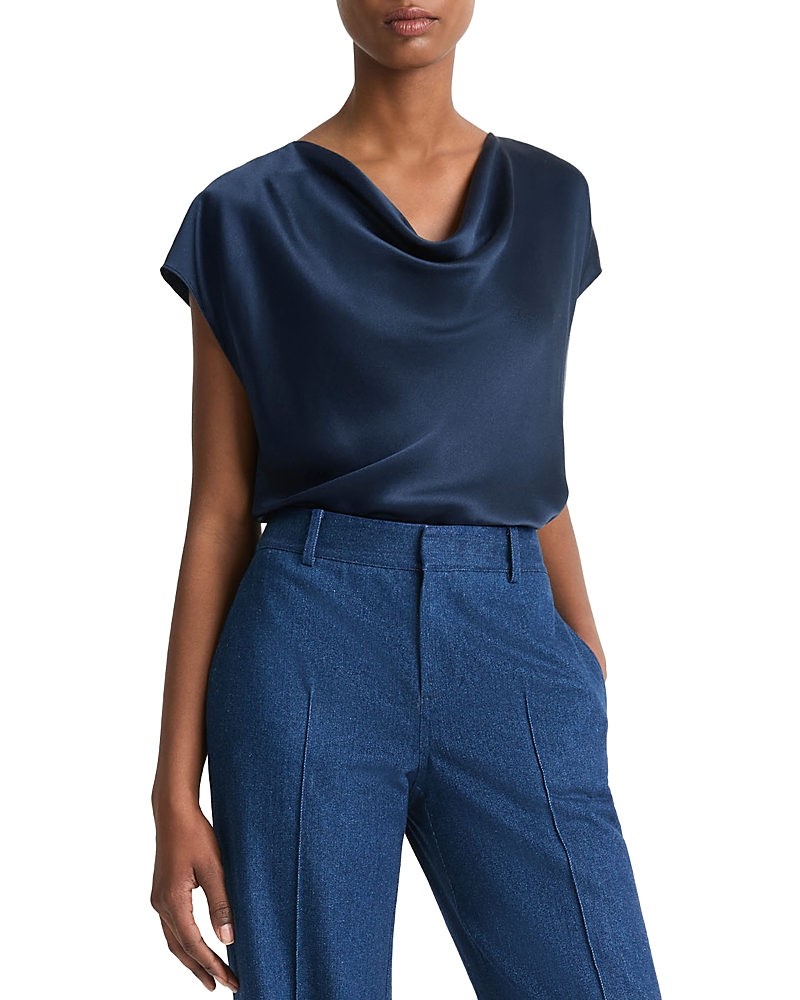 VINCE COWL NECK SILK BLOUSE