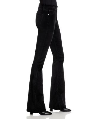 Beverly High Rise Velveteen Skinny Flare Jeans in Black 