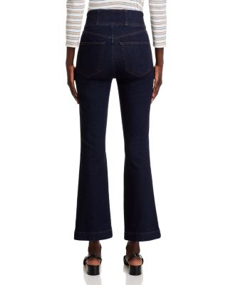 Carson Corset Waist Kick Flare Jeans in Indigo Rinse