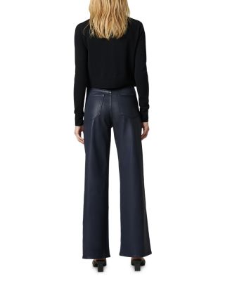 The Mia High Rise Wide Leg Coated Jeans in Navy