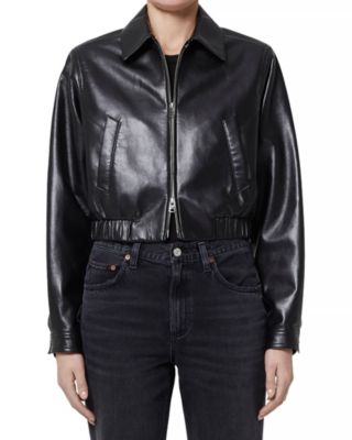 AGOLDE - x Shoreditch Ski Club Essie Leather Cropped Jacket