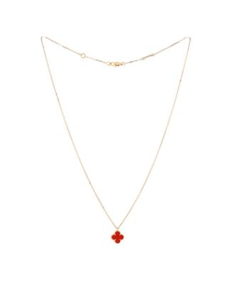 Pre-Owned Van Cleef & Arpels - Sweet Alhambra Pendant Necklace 18K Rose Gold and Carnelian