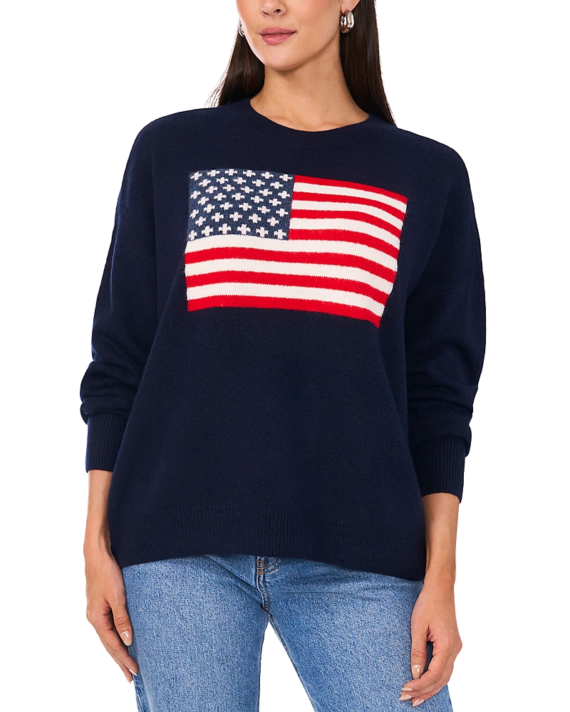 Vince Camuto Flag Logo Sweater In Classic Navy