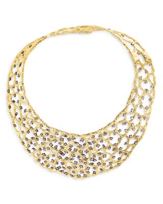 Roberto Coin - 18K Yellow Gold Tanaquilla Brown Diamond Openwork Statement Necklace, 14"