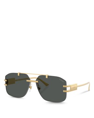 Versace - Damier Plaque Rectangle Sunglasses, 60mm