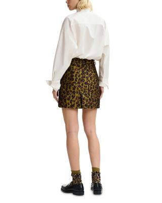 Leopard Jacquard Mini Skirt