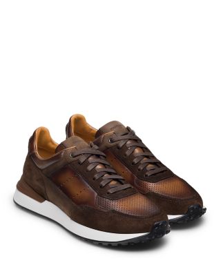 Magnanni - Men's Bravo Leather & Suede Lace Up Sneakers - Exclusive