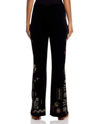 Stretch Velvet Slim Bootcut Pants