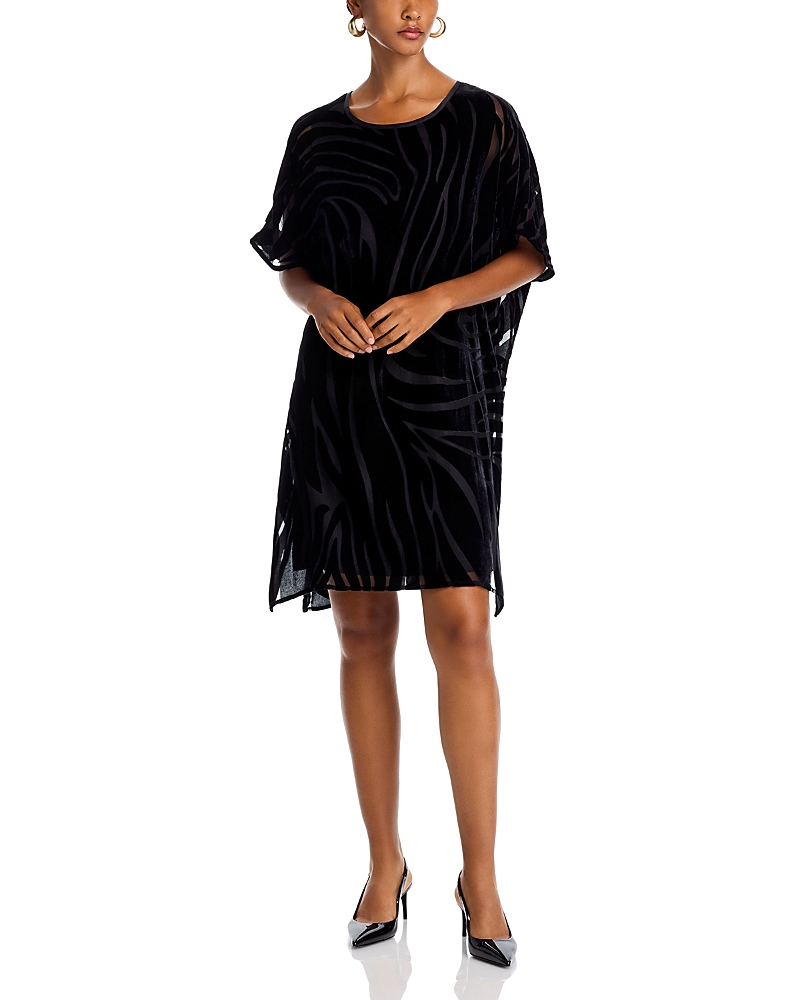 Shop Caroline Rose Velvet Burnout Caftan Dress In Black