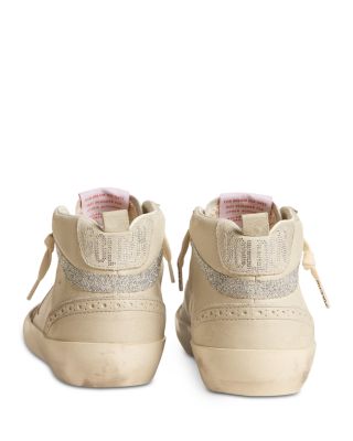 Women's Mid Star Almond Toe Star Patch & Crystal Fabric Sneakers