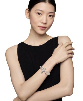 David Yurman Sterling Silver DY Mercer Diamond Link Bracelet