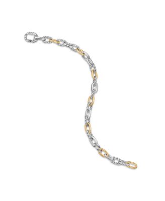 DY Madison&reg; Chain Bracelet in Sterling Silver with 18K Yellow Gold, 5.5mm