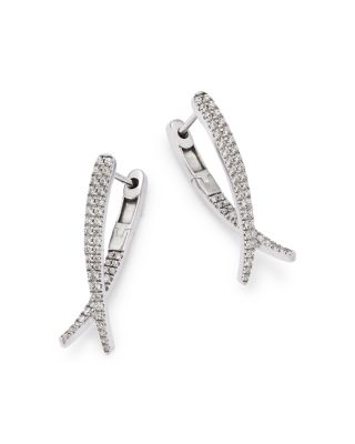Bloomingdale's Fine Collection Diamond Crossover Earrings in 14K White Gold, 0.5 ct. t. w.