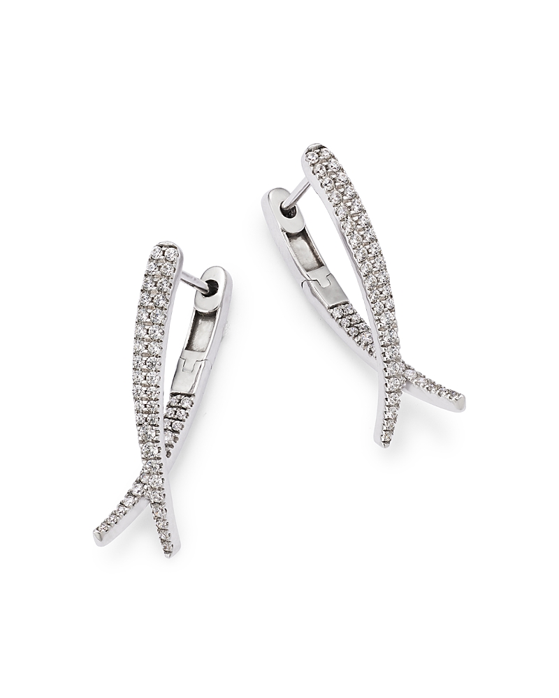 Bloomingdale's Fine Collection Diamond Crossover Earrings in 14K White Gold, 0.5 tcw