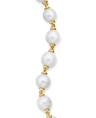 Pearl Linked Bracelet in 18K Yellow Gold with Diamonds
