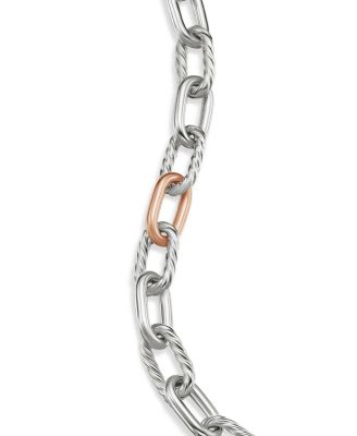 18K Rose Gold & Sterling Silver DY Madison&reg; Link Bracelet