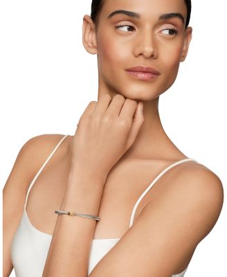 Sterling Silver &amp; 18K Yellow Gold Petite X Cuff Bracelet