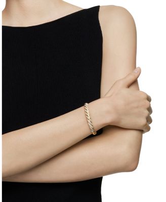 18K Yellow Gold Pav&eacute;flex Diamond Bracelet, 7.8mm