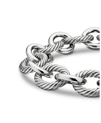 Oval Link Chain Bracelet in Sterling Silver, 12mm