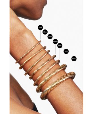 Buckle Cablespira&reg; Bracelet in 18K Yellow Gold with Diamonds, 3.5mm