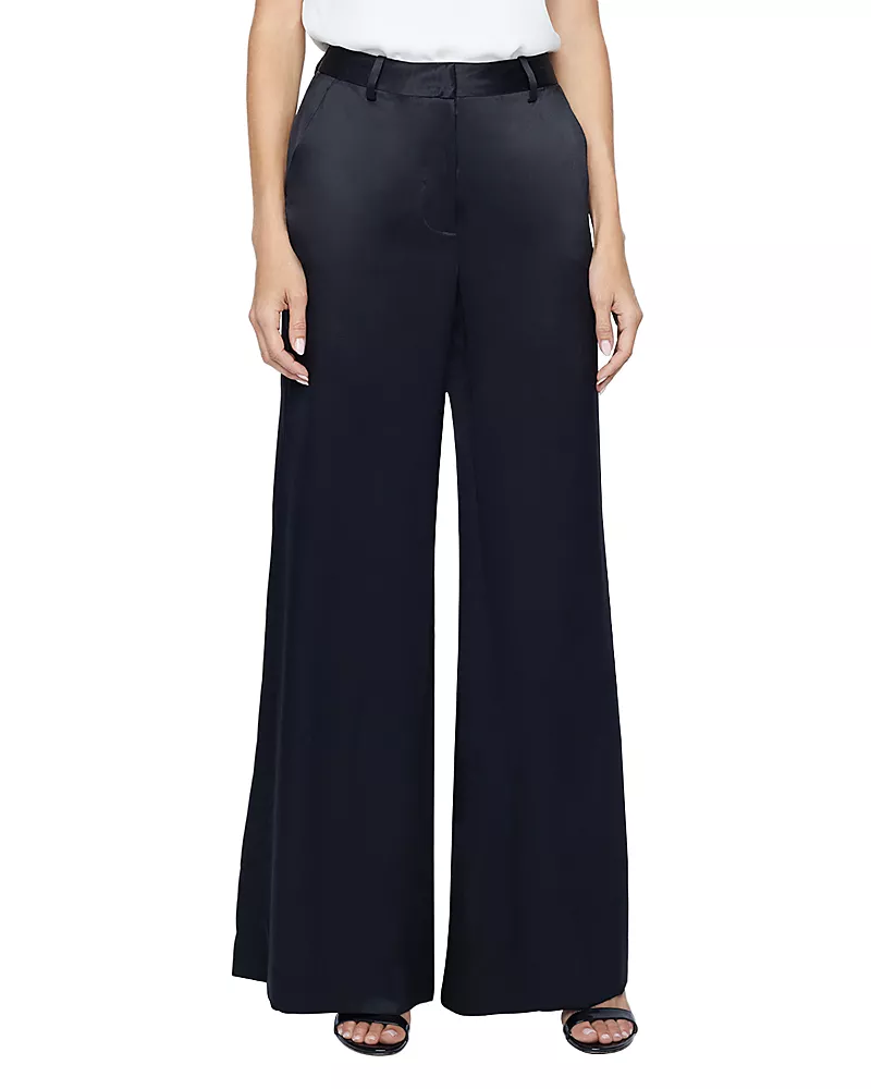 L'Agence Pilar Wide Leg Silk Pants