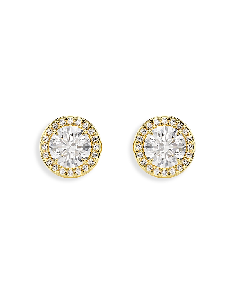 Swarovski Una Crystal Halo Stud Earrings in Gold Tone