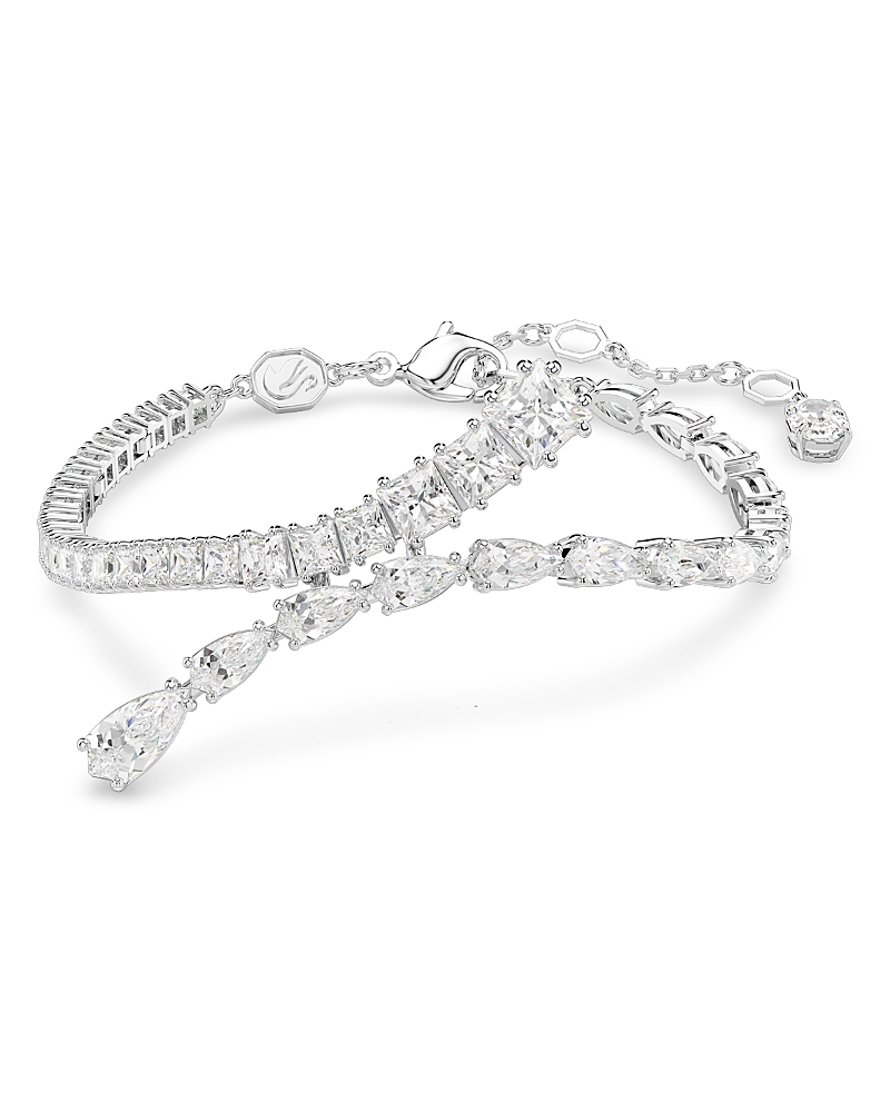 SWAROVSKI MATRIX MIXED CUT CRYSTAL BRACELET IN RHODIUM PLATED