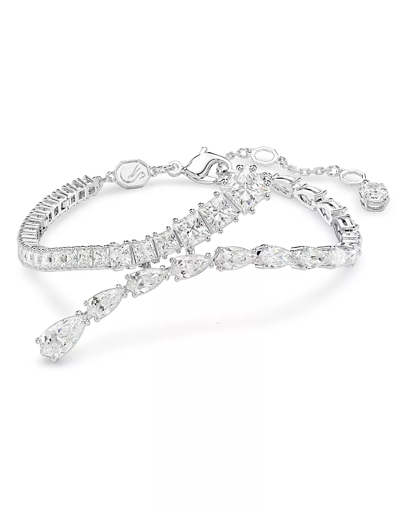 Swarovski Matrix Mixed Cut Crystal Bracelet in Rhodium Plated