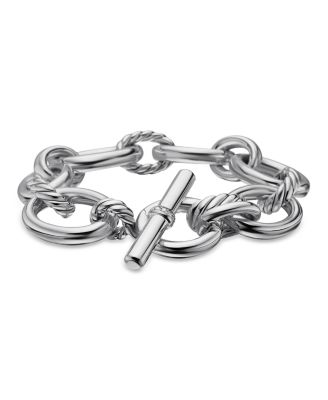 David Yurman Sterling Silver DY Mercer Diamond Link Bracelet