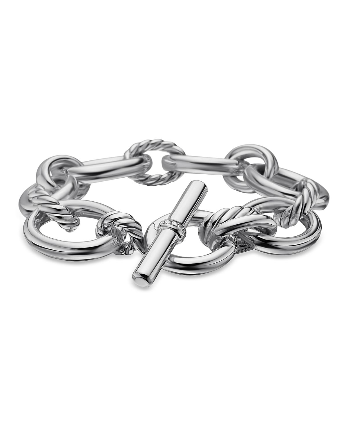 David Yurman Sterling Silver Mercer Diamond Link Bracelet