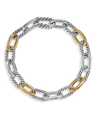DY Madison&reg; Chain Bracelet in Sterling Silver with 18K Yellow Gold, 8.5mm