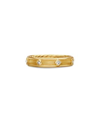 18K Yellow Gold Modern Renaissance Ring with Diamonds