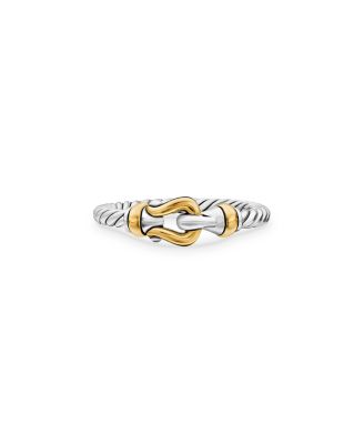 David Yurman - Petite Buckle Ring with 18K Yellow Gold