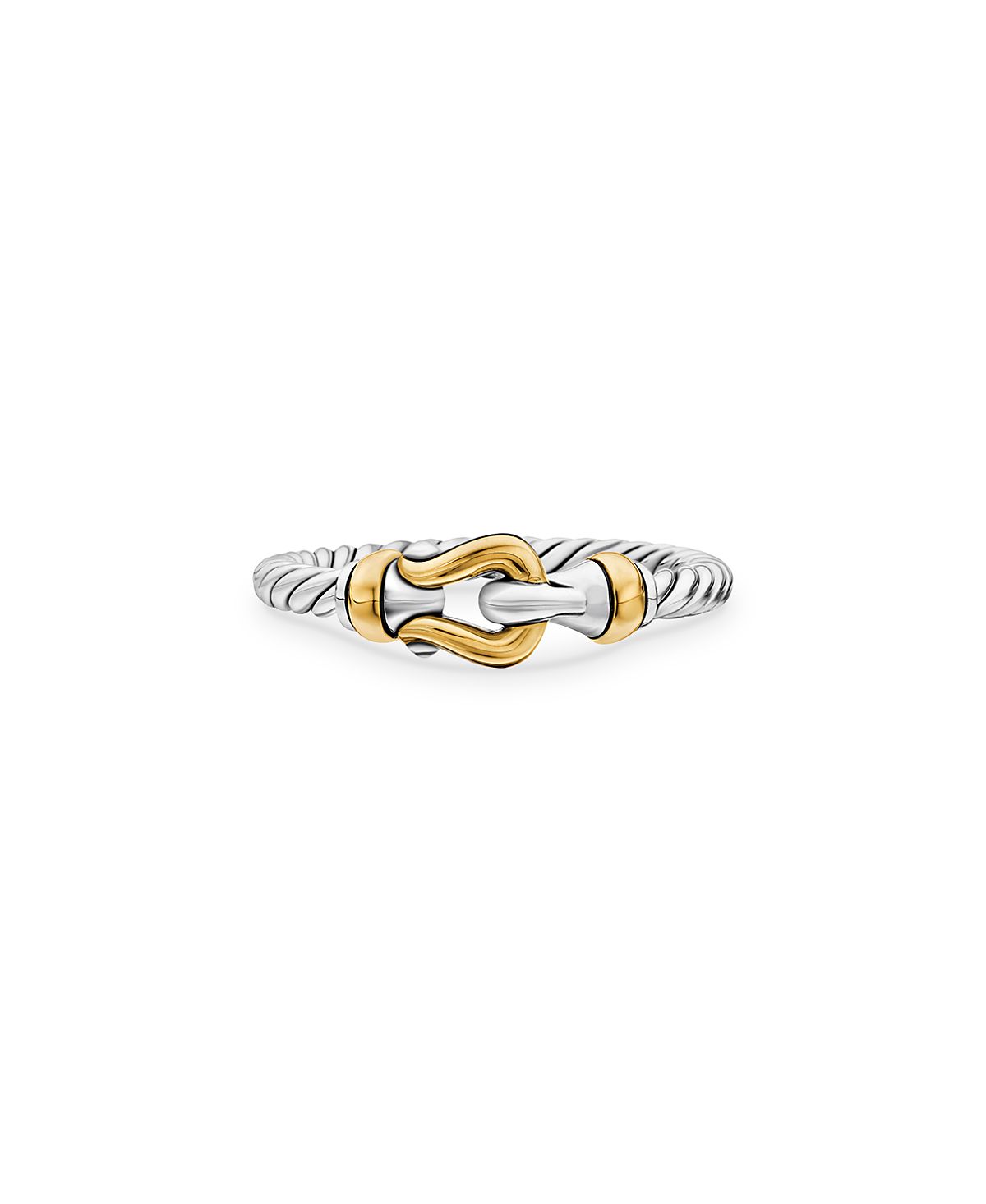 David Yurman Petite Buckle Ring with 18K Yellow Gold