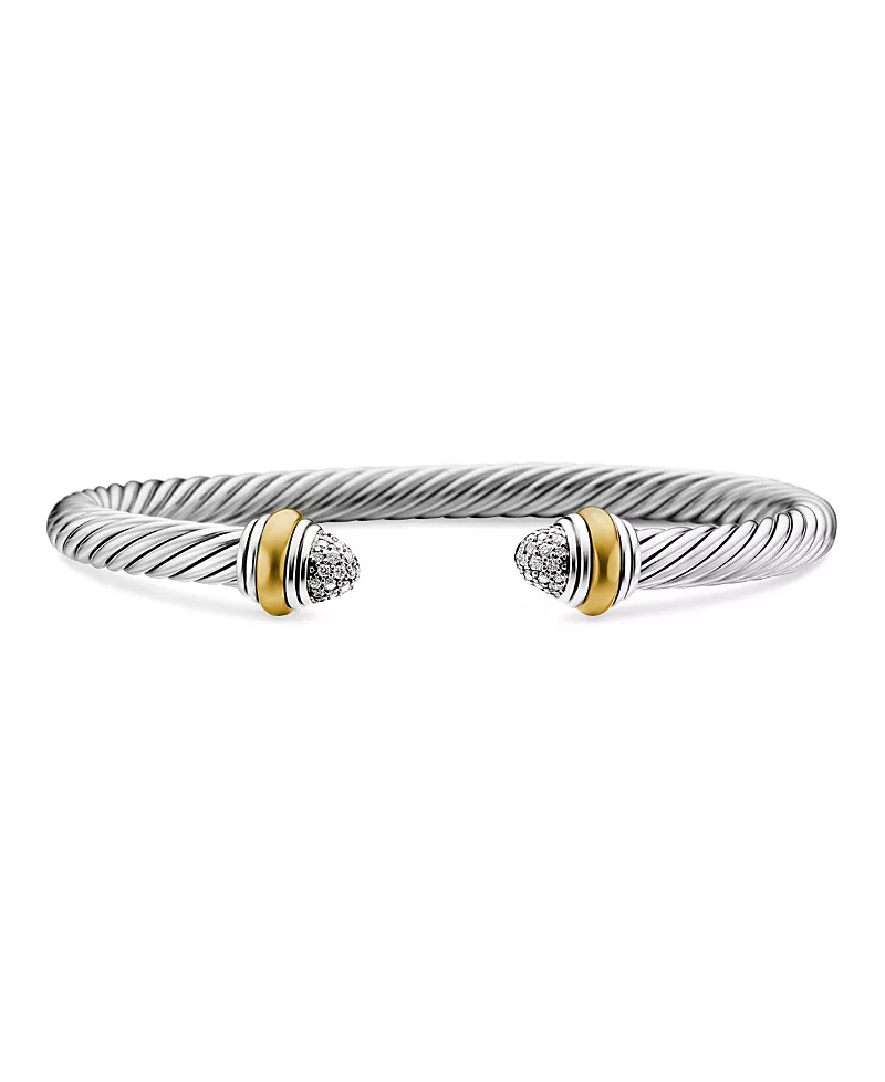 David Yurman Cable Classics Bracelet with Diamonds and 14K Gold, 5mm