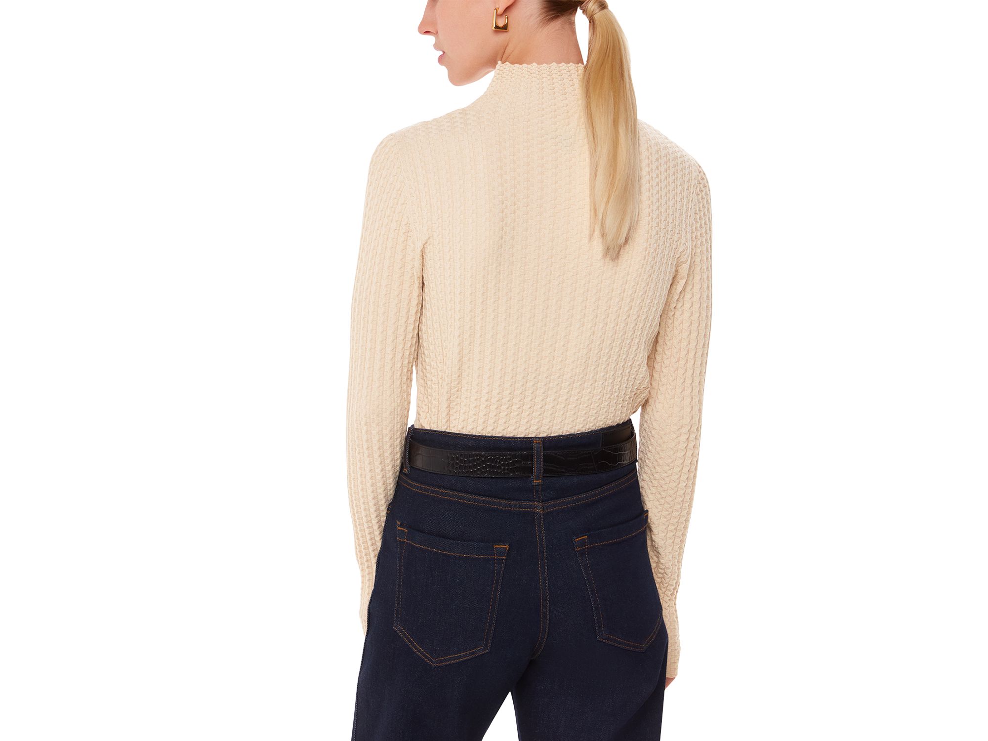 Textured High Neck Sweater — Image 4