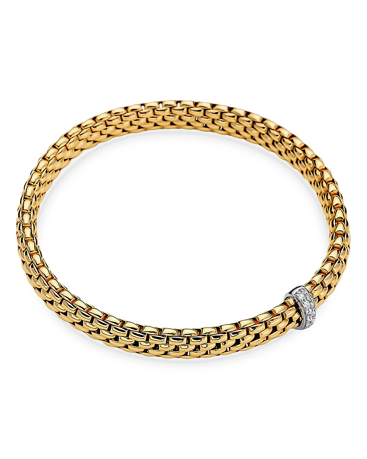 Fope 18K Yellow Gold Vendome Diamond Flex'it Bracelet