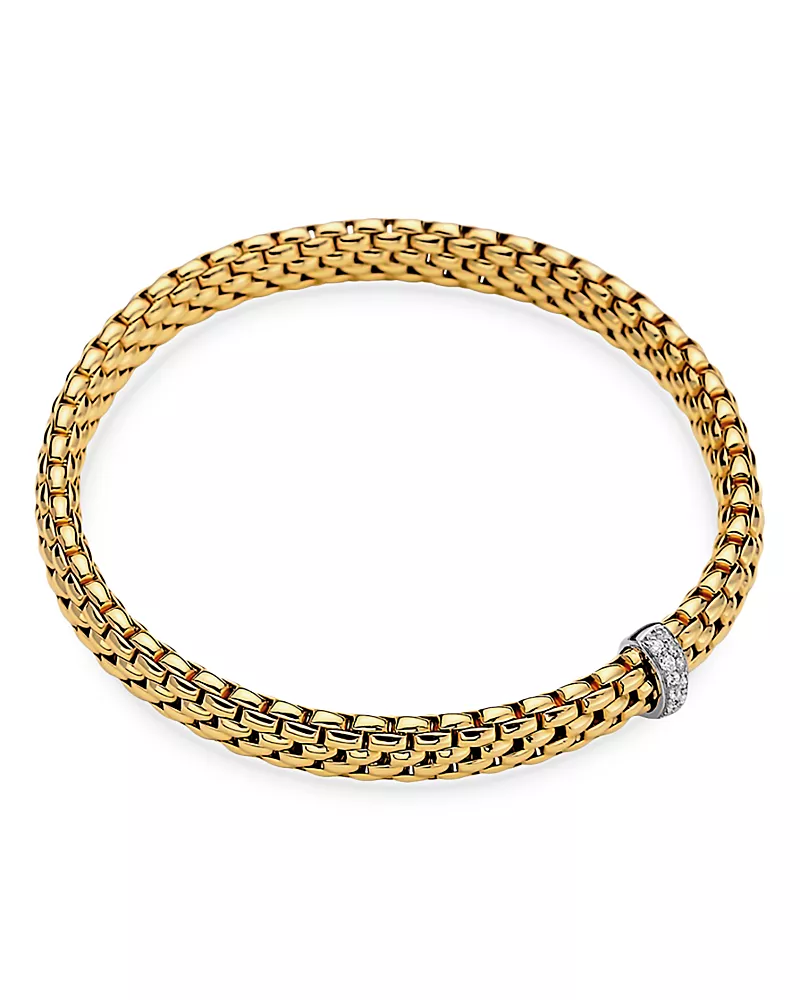 Fope 18K Yellow Gold Vendome Diamond Flex'it Bracelet