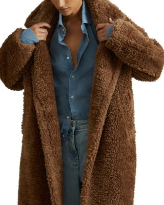 REISS Darla Long Teddy Coat Bloomingdale's