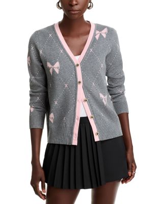 Nancy Yang Bow Print Cardigan