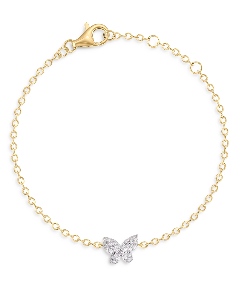 Phillips House 14k Yellow Gold Symphony Diamond Mini Butterfly Bracelet In Gold