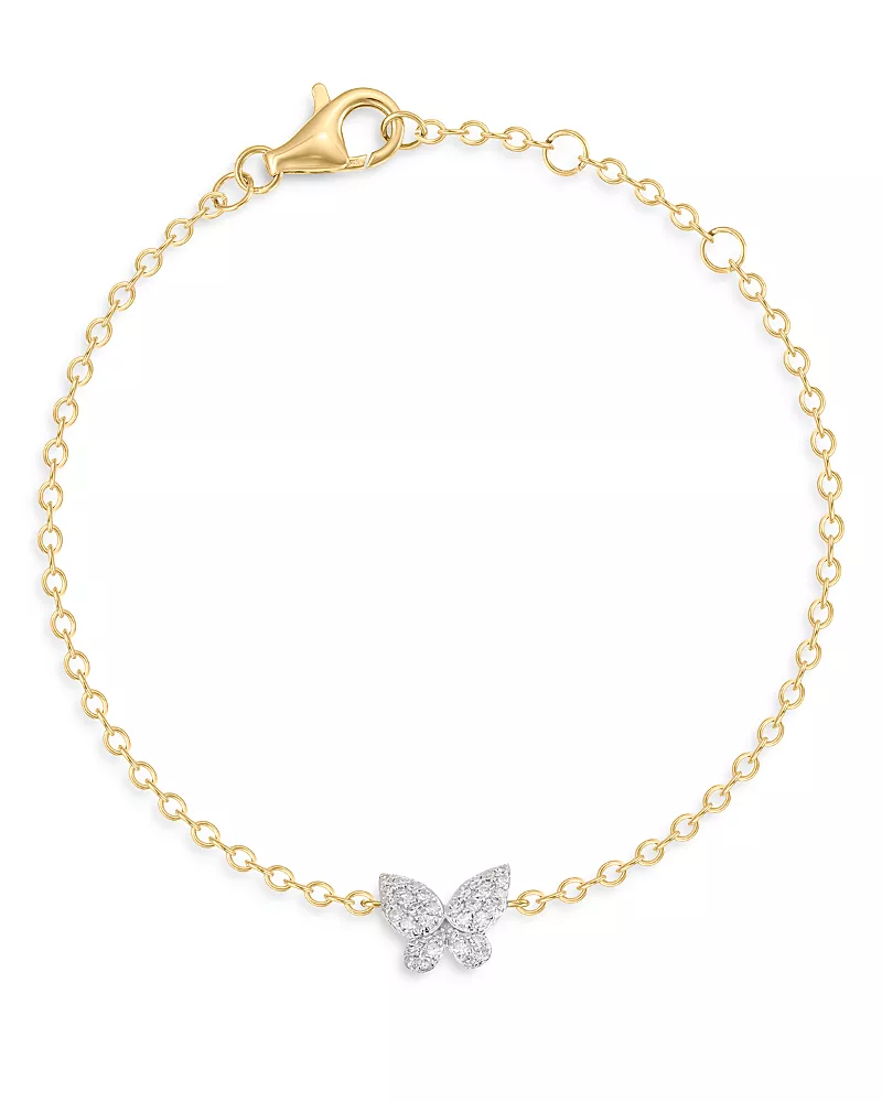 Phillips House 14K Yellow Gold Symphony Diamond Mini Butterfly Bracelet