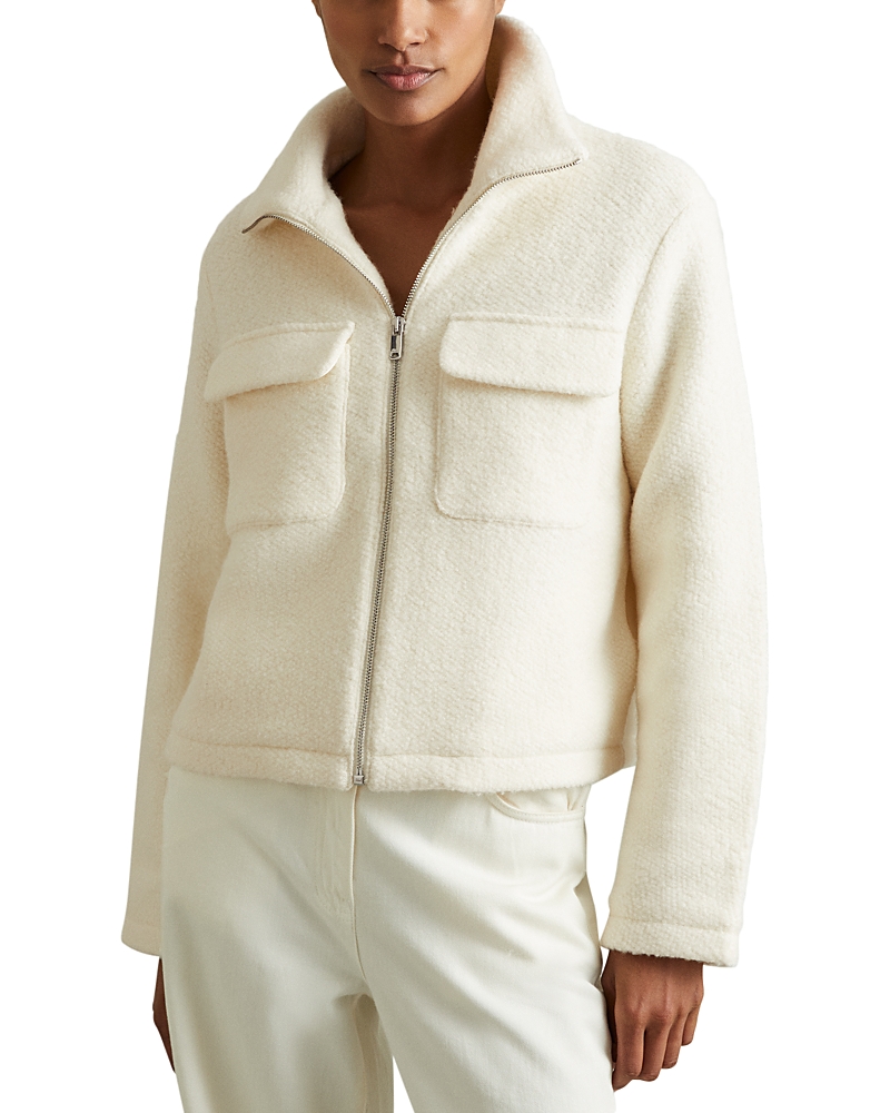 Reiss X Les 100 Ciels Lola Knitted Jacket In Cream
