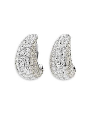 Sublima Crystal Clip On Drop Earrings in Rhodium Plated