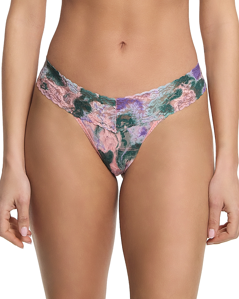 Shop Hanky Panky Printed Signature Lace Low Rise Thong In Painter