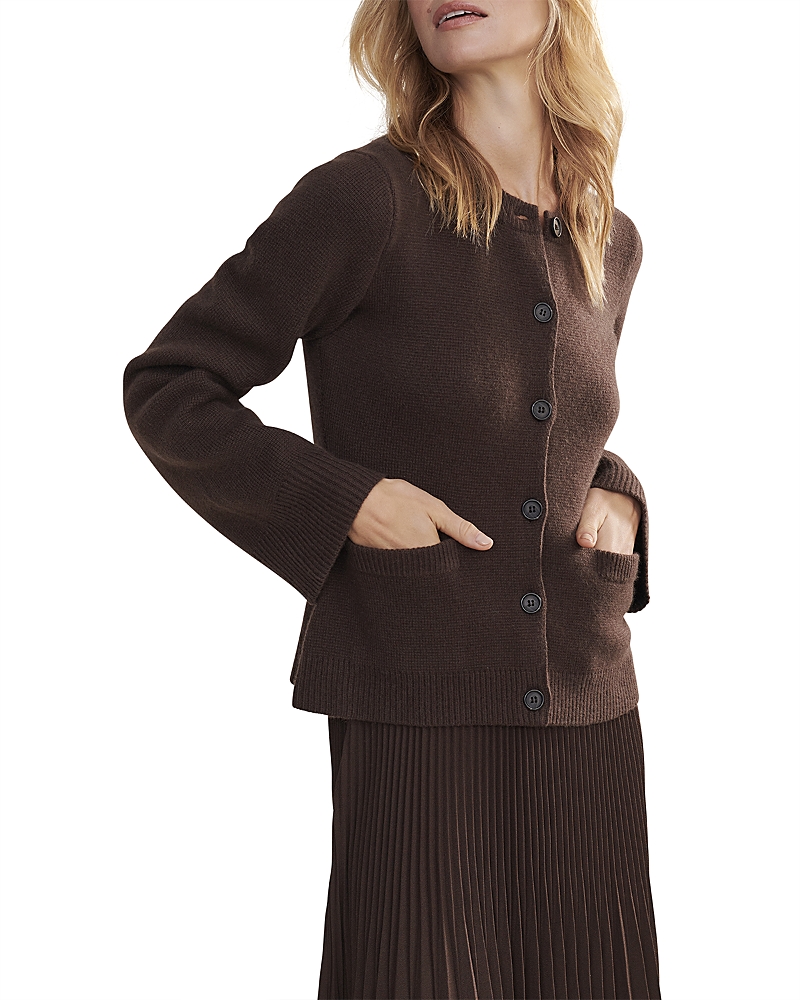 Jenni Kayne Cooper Wool Blend Crewneck Cardigan Sweater