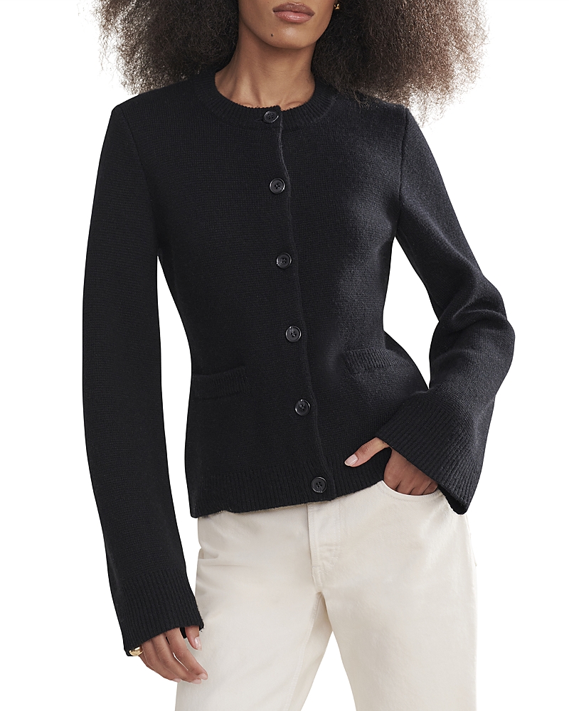 Jenni Kayne Cooper Wool Blend Crewneck Cardigan Sweater