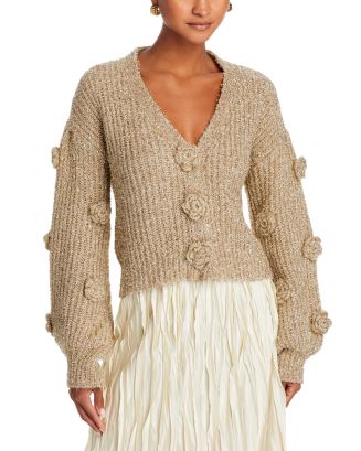 Floral Applique Open Cardigan main image 1