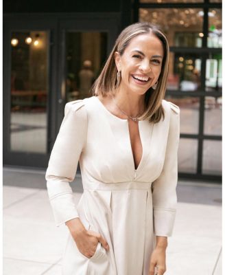 Women&#39;s Empire Waist Maternity &amp; Nursing Midi Tea Dress in TENCEL (Regular &amp; Petite)